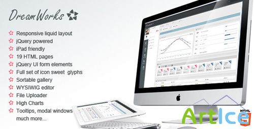 ThemeForest - Dream Works Responsive Admin Template - Rip