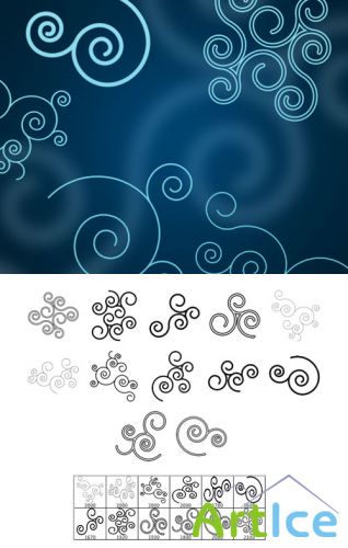 Rounded Spirals Brushes Set for Photoshop