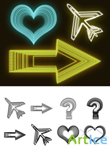 Neon Shapes Brushes Set for Photoshop