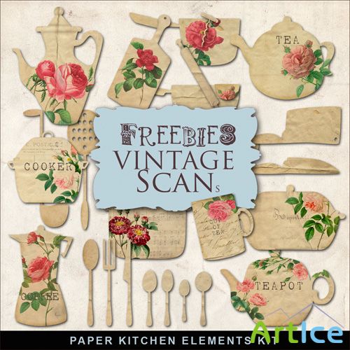 Scrap-kit - Paper Kitchen Elements