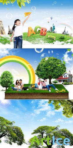Beautiful spring nature psd for Photoshop