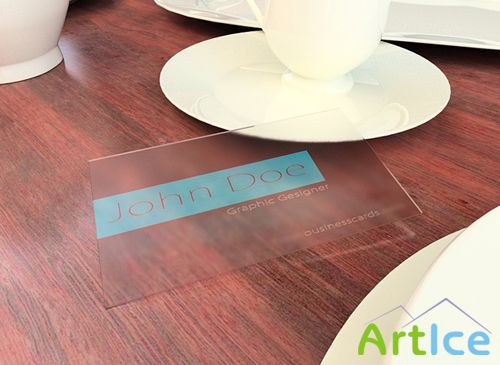Transparent Business Card Template for Photoshop