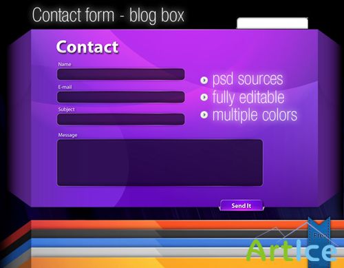 Stylish contact form in PSD For Photoshop
