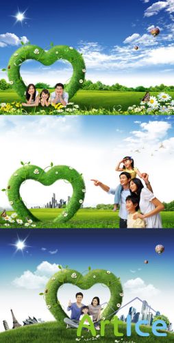 A blue sky with clouds psd for Photoshop