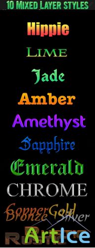 Mixed Layer Styles for Photoshop Pack 4