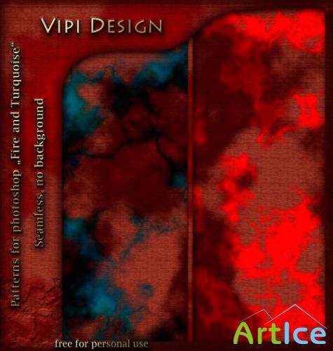 Patterns for Photoshop - Fire and Turquoise