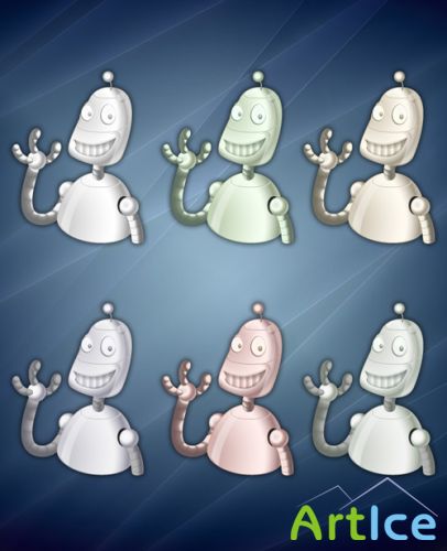 Robot Illustration - Silver