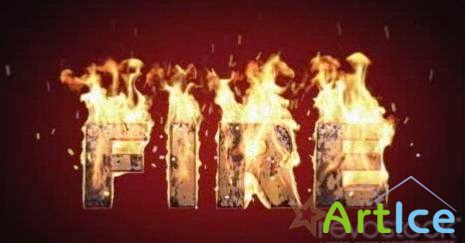 Text On Real Fire - Projects for After Effects (Revostock)