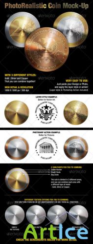 GraphicRiver - Photorealistic Coin Mock-Up 1524326