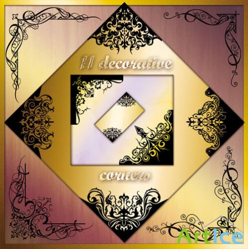 Brushes for Photoshop - 11 Decorative Corners