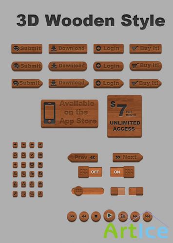 3D Wooden Style