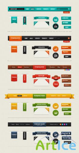 Retro Web Elements Set