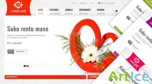 SmartAddons - SJ Flower Store - Smartaddons for Joomla 2.5 - Retail