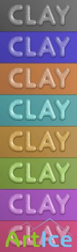 Clay Photoshop Layer Style  8 Colors