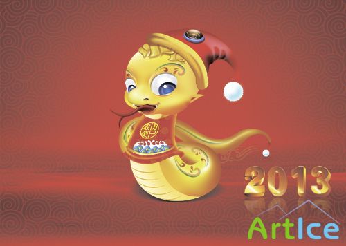 PSD Source - New Year 2014 Snake (33012)