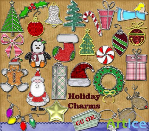 Scrap Set - Holiday Charms PNG FIles