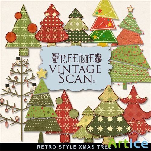 Scrap-kit - Retro Style Xmas Tree