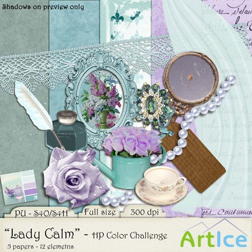 Scrap Set - Lady Calm PNG and JPG Files