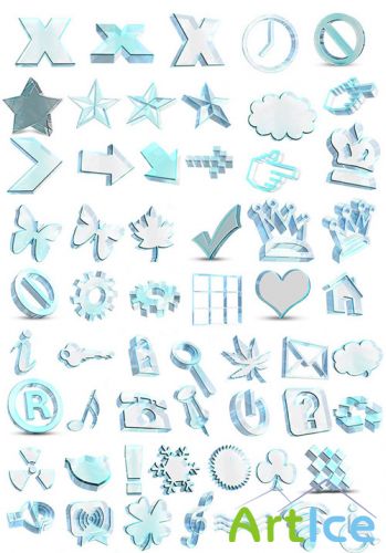 100 3D Glass Icon Pack