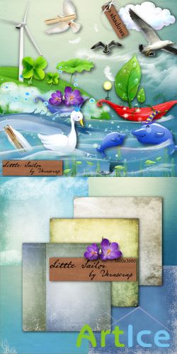 Scrap Set - Little Sailor PNG and JPG Files