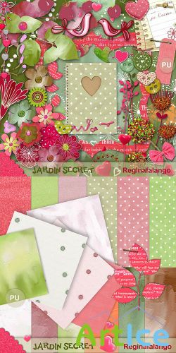 Scrap Set - Jardin Secret PNG and JPG Files