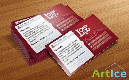 Social Media Business Card PSD Template