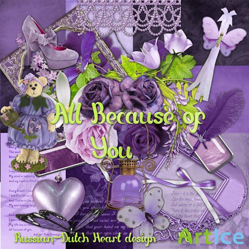 Scrap Set - All Because of You PNG and JPG Files