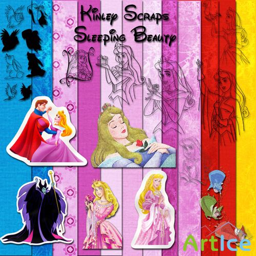 Scrap Set - Sleeping Beauty PNG and JPG Files