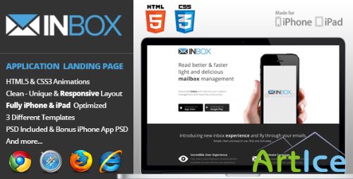 ThemeForest - Inbox : Application Landing Page