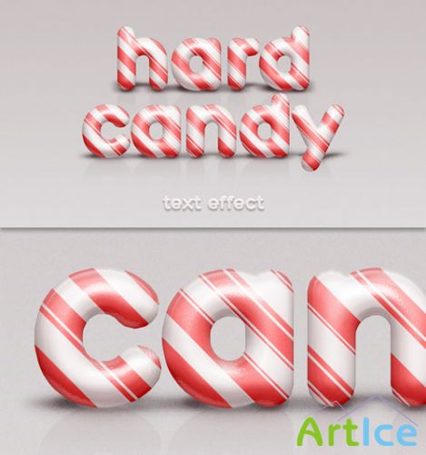 Candy Cane Text Effect PSD Template