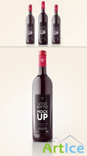 Wine Bottle Mockup PSD Template