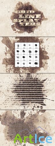 WeGraphics - Grid Line Splatter Brushes