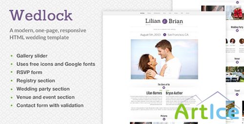 ThemeForest - Wedlock - A Modern Wedding HTML Template - RIP