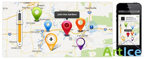 Map Location GUI Kit (PSD)