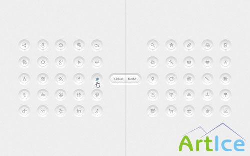 Pixeden - Social Media Clean Buttons CSS