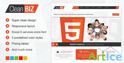 ThemeForest - CleanBIZ - Multipurpose HTML5 Template - RIP