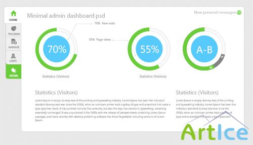 Minimal Admin Dashboard PSD Source