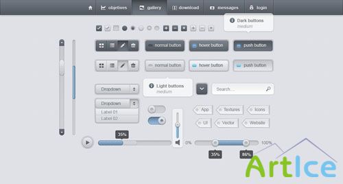 Pixeden - Bluefoose Psd Web UI Set