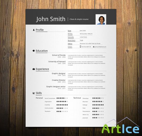 Pixeden - Simple Resume Template