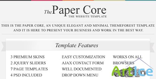ThemeForest - The PaperCore- Elegant and Minimal Site Template