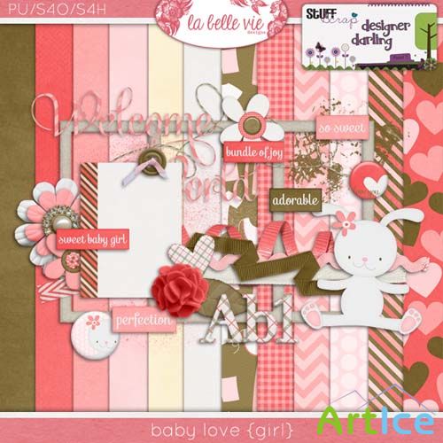 Scrap Set - Baby Love {girl} PNG and JPG Files