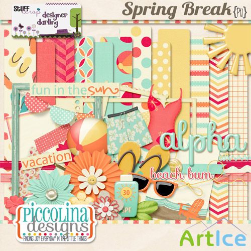 Scrap Set - Spring Break PNG and JPG Files