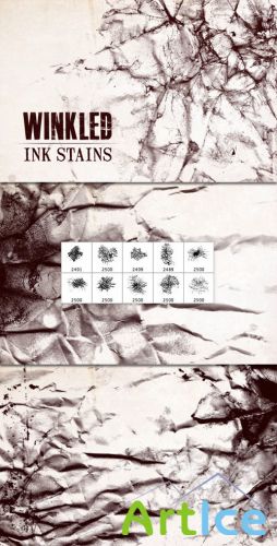 WeGraphics - Wrinkled Ink Stains Photoshop Brush Set