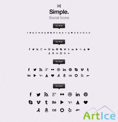 Pixeden - Simple Social Icons vol1