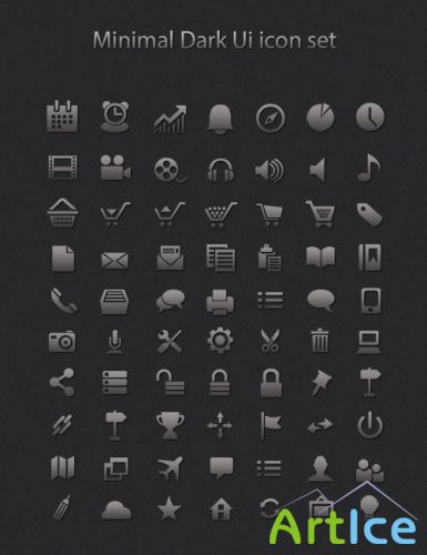 Minimal Dark UI Icon Set