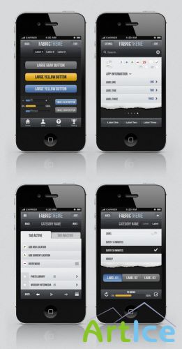 Pixeden - Fabric iPhone App UI Kit Psd