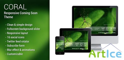 ThemeForest - Coral - responsive coming soon page - RIP