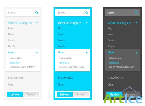 MultiColor Rollout Submenu - PSD Web Design