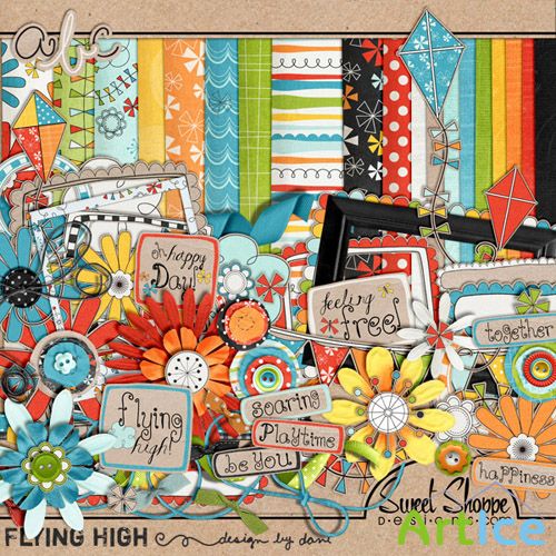 Scrap  Set - Flying High PNG and JPG Files
