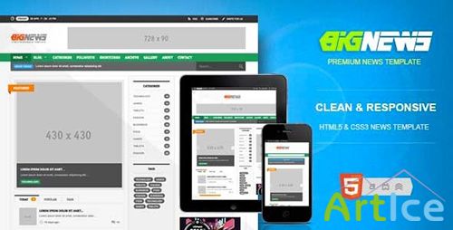 ThemeForest - Bignews | Responsive News, Magazine, Blog Template - RIP